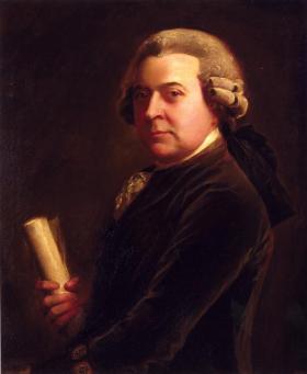 This portrait, from the time when Adams was working in Europe, hangs in his home in Quincy, Massachusetts.